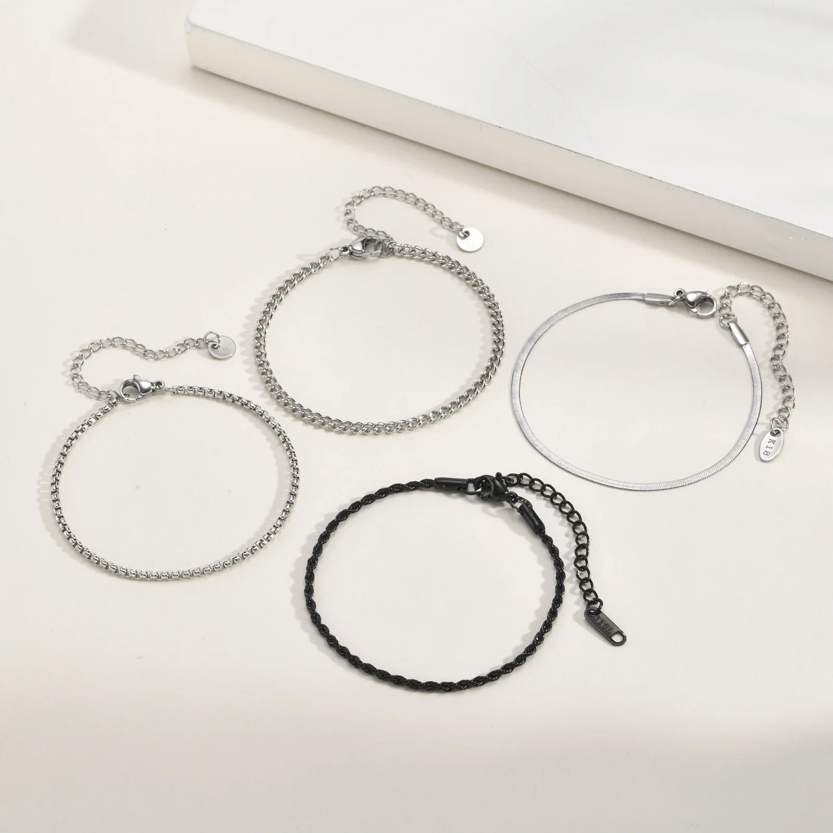 PENDRA Cuban Silver 4Pcs Bracelet
