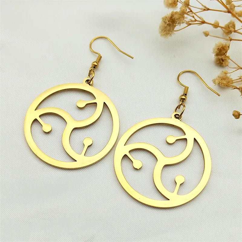 Hip Hop Bdsm Symbol Stainless Steel Earrings For Women Men Gold Color Fifty Shades Of Grey Logo Earring Party Jewelry Gift