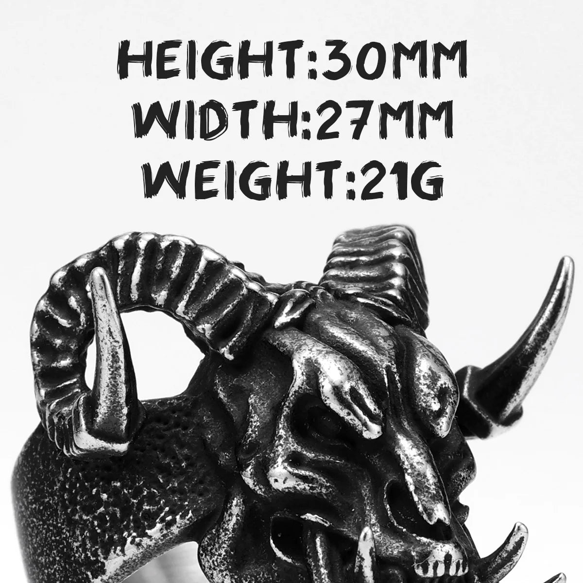 Retro Demon Satan Skull Men Rings Stainless Steel Punk Gothic Women Jewelry Fashion Accessories Halloween Gift Wholesale