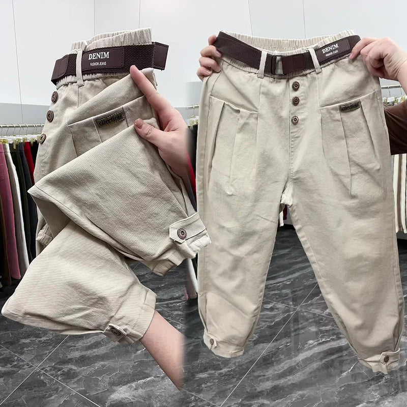 Solid Color Pants Women 2024 New Fashion Spring Autumn Korean Loose Casual Harem Pants Trousers