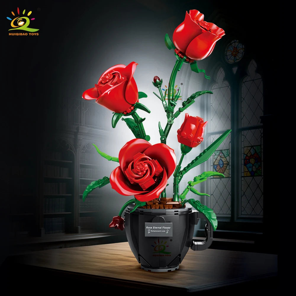 PENDRA Orchid Rose Floral Building Set