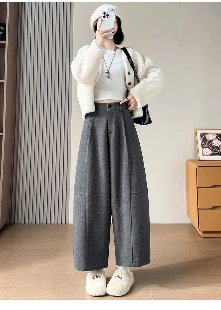 PENDRA Wide Leg Waist Straight Pants