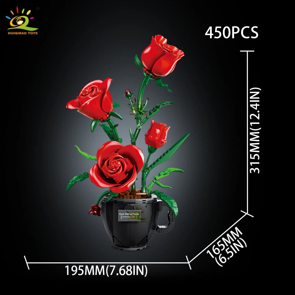 PENDRA Orchid Rose Floral Building Set