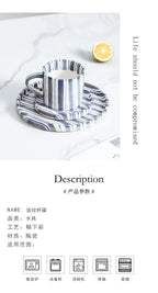 Simple ceramic coffee cup and saucer high-value coffee cup and saucer set household water  afternoon tea European and saucer ins