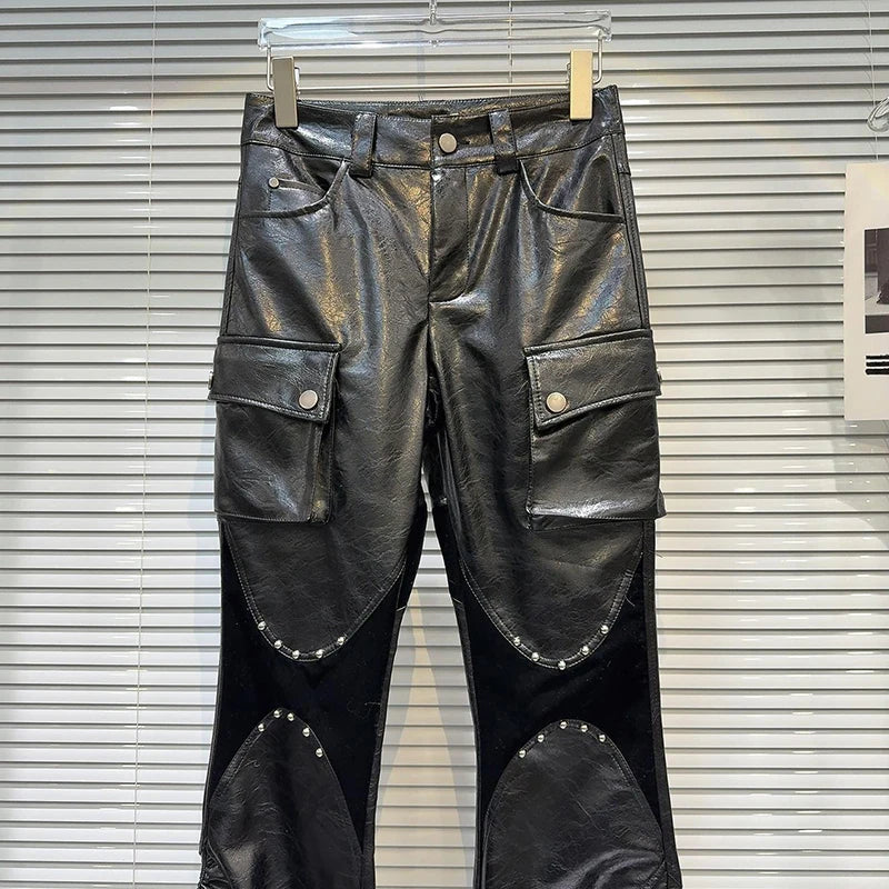 PENDRA Rivet Pu Leather Pants