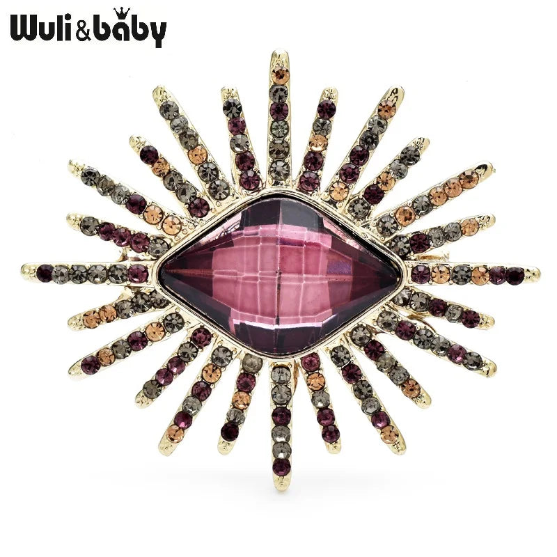 PENDRA Gaze Sparkling Crystal Eye Brooch