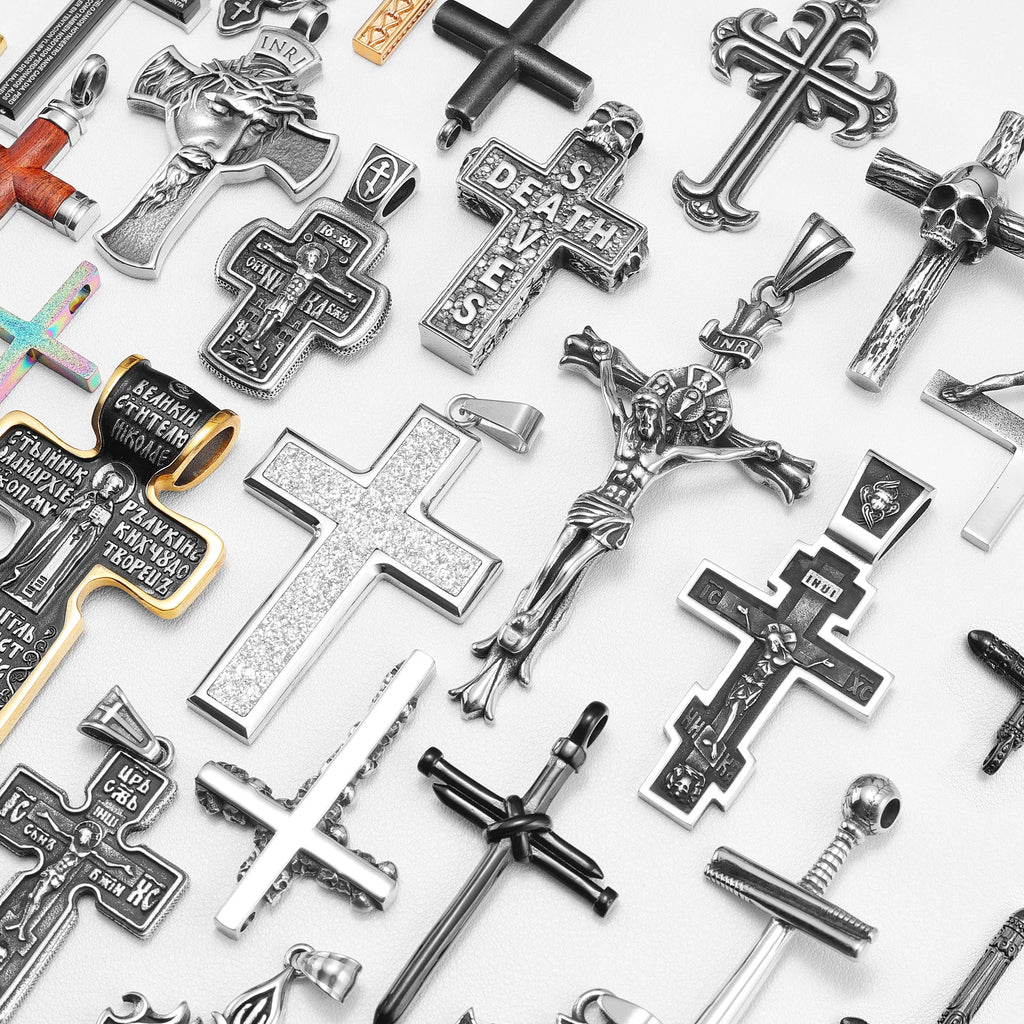PENDRA Jesus Skull Cross Steel Necklace