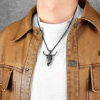 PENDRA OX Skull Western Steel Necklace