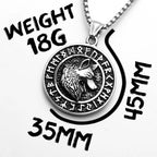 PENDRA Rune Wolf Steel Necklace
