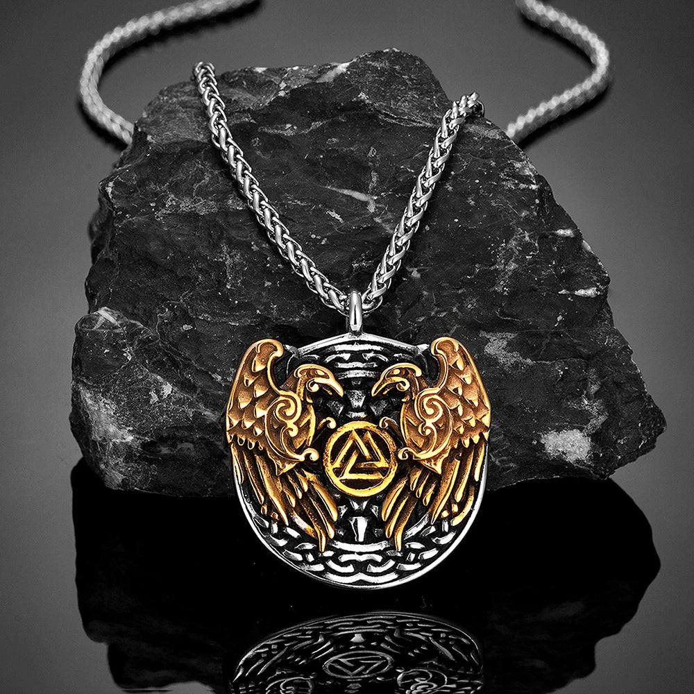 PENDRA Crow Rune Punk Necklace