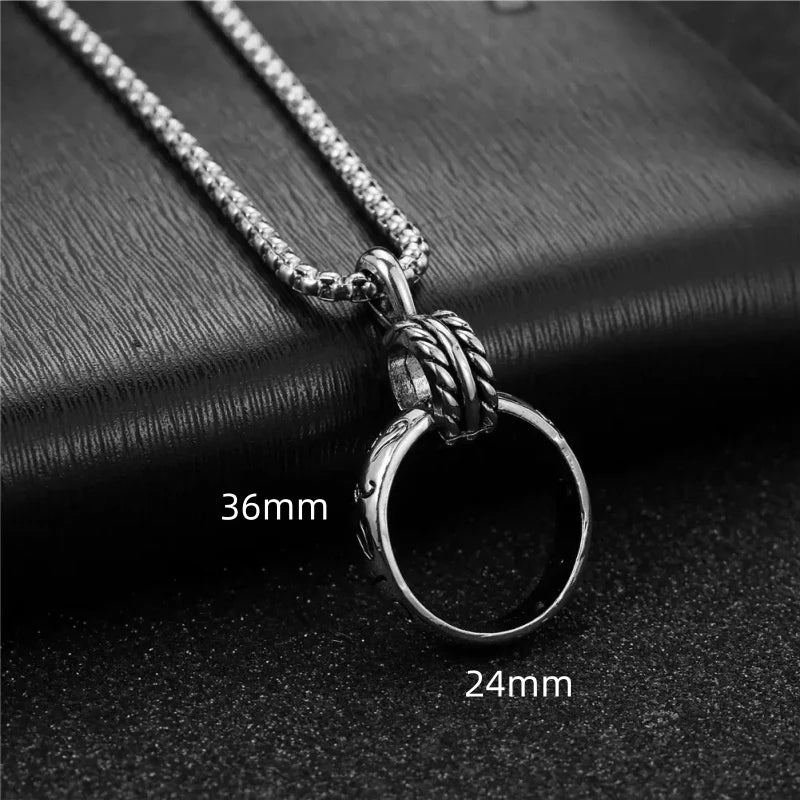 PENDRA Doubleloop Stainless Steel Double-Ring Pendant