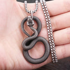 PENDRA Serpenta Vintage Stainless Steel Snake Pendant