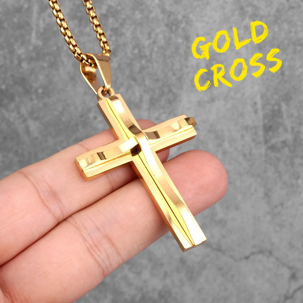 PENDRA Cross Boyfriend Steel Necklace