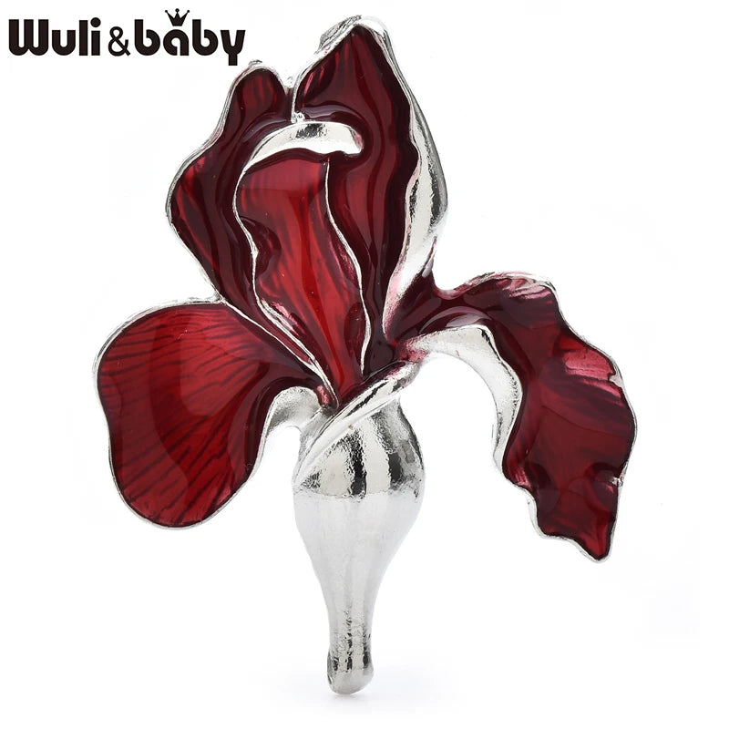 PENDRA Orchid 3-Color Enamel Flower Brooch