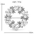 PENDRA Wreathfleur Pearl Flower Wreath Brooch