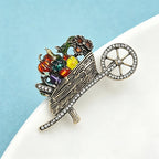 PENDRA Veggiecart Vintage Vegetable Cart Brooch