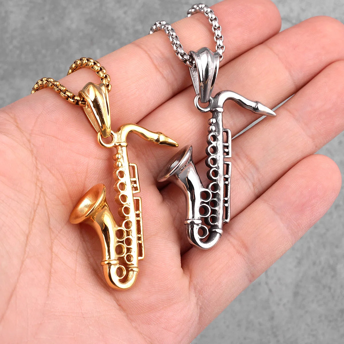 PENDRA Saxophone Boyfriend Steel Necklace