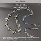 PENDRA Elaraene Silver Skull Gothic Waist Chain Belt
