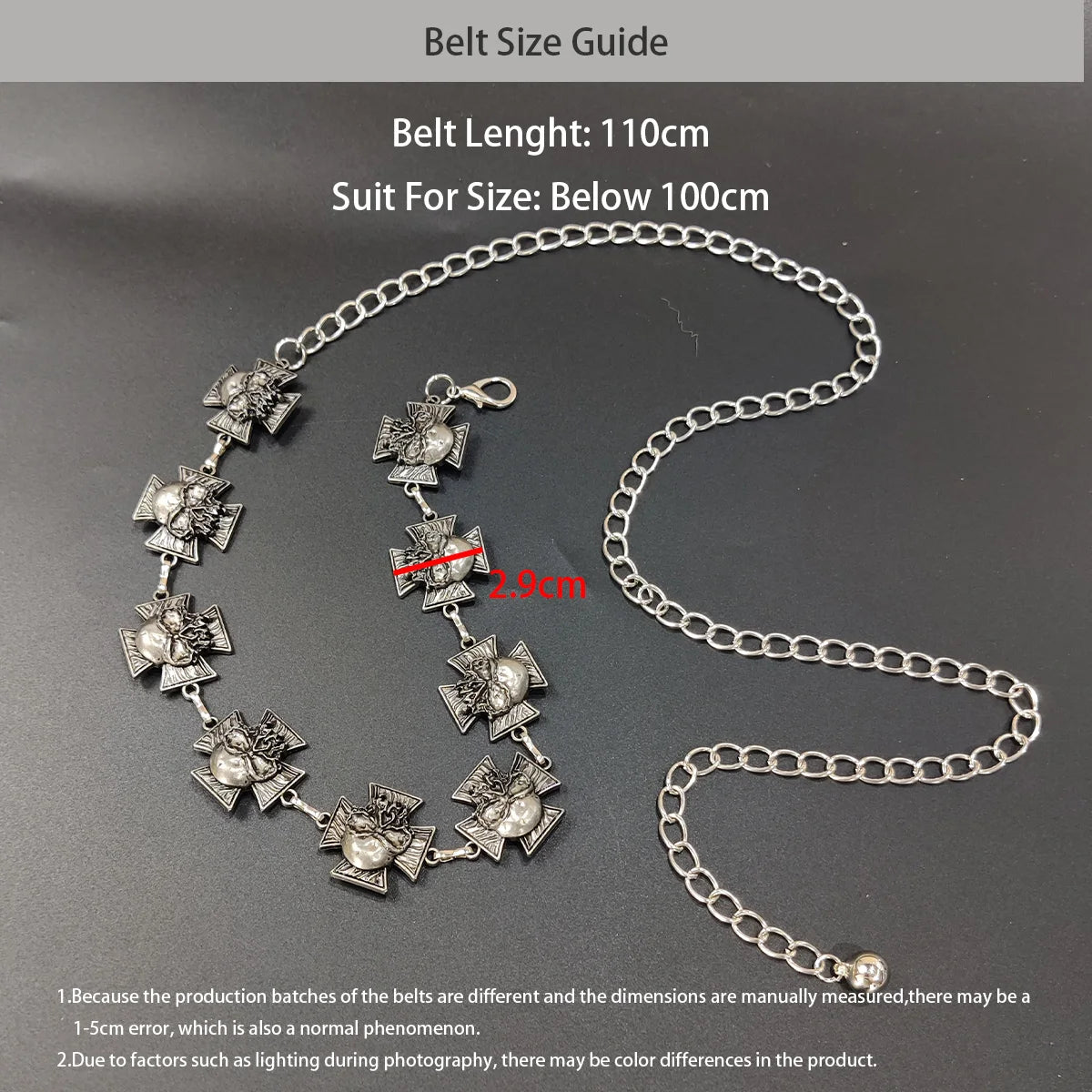 Women's Fashion Silver Skull turquoise Waist Chain Belt Y2K Gothic Punk Rock Hip Hop Accessory For spring summer Skirt Jeans