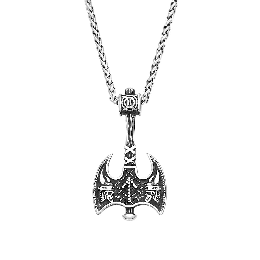 PENDRA Twinaxe Viking Double-Edged Axe Pendant