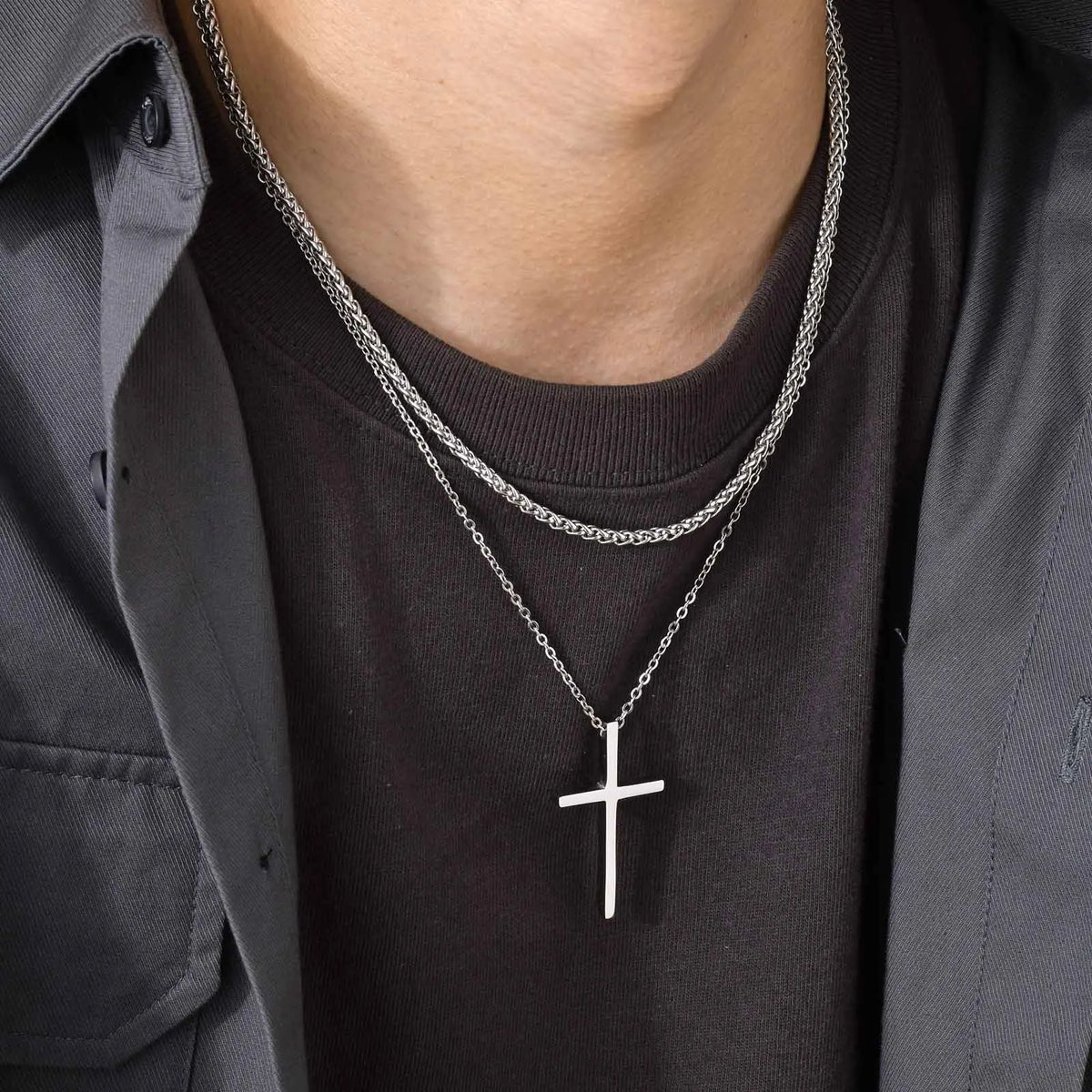 PENDRA Cross Double Pendant Necklace