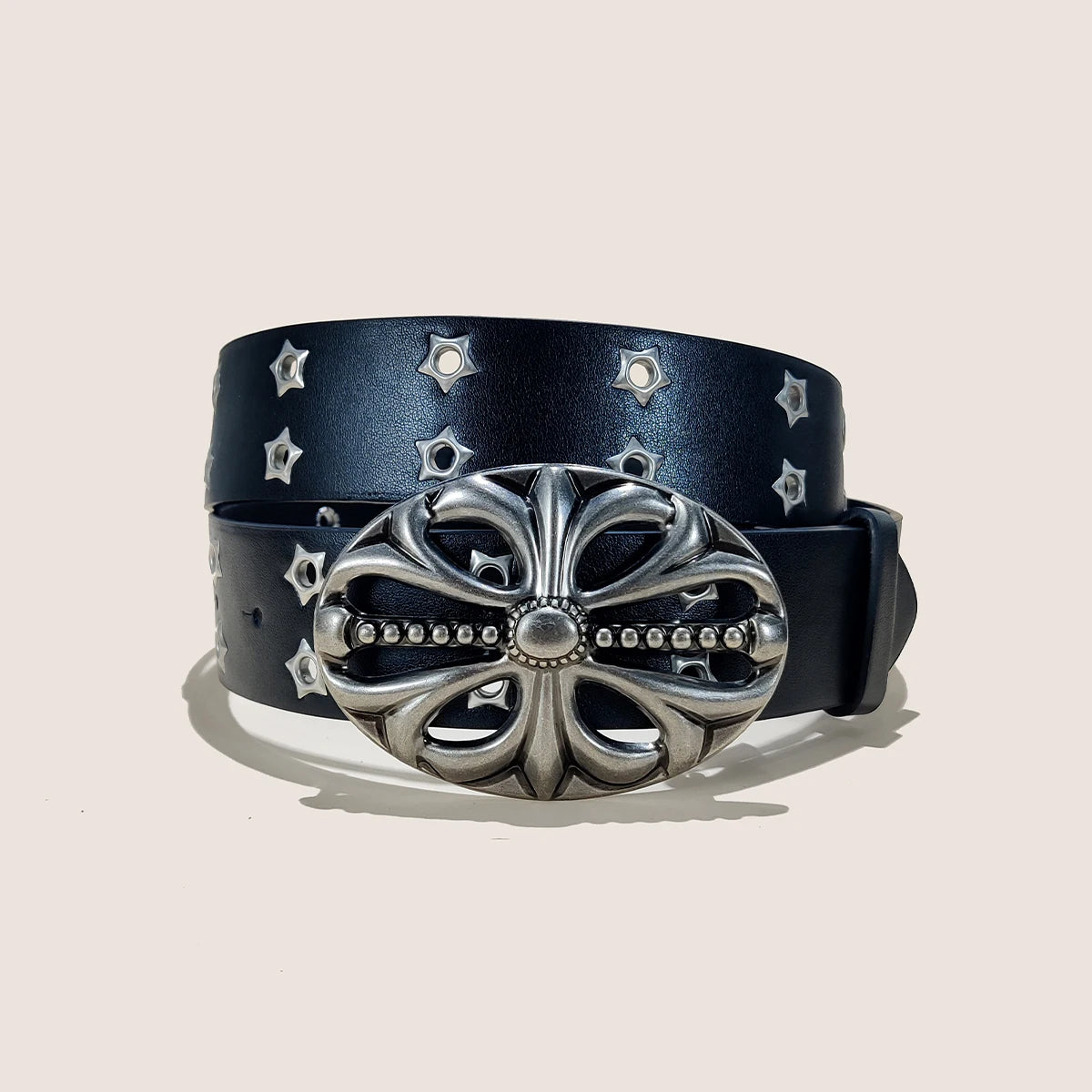 New Fashion Star Eye Rivet Belt Male Gothic Waistband For Women Six Star Belt Punk Rock Sexpot Y2K Pu Leather Belt Jeans Belt