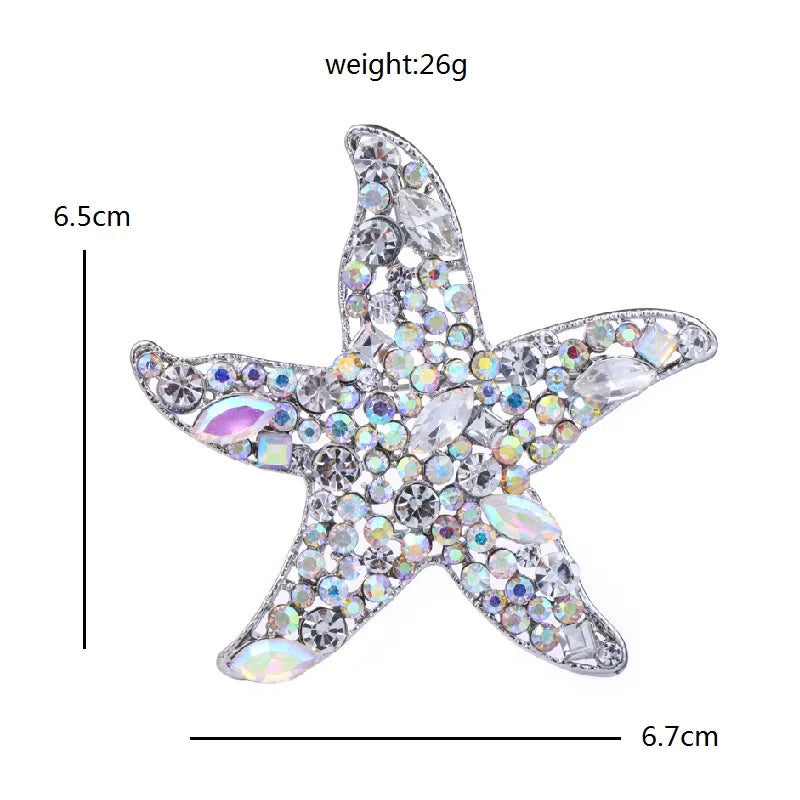 PENDRA Marina Sparkling Starfish Brooch