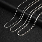 1/2/3mm Box Chain Necklaces for Men Women,Delicate Square Stainless Steel Chains Links Collars,Jewelry Gift 18To24 Inch