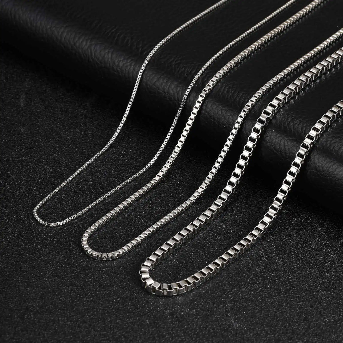1/2/3mm Box Chain Necklaces for Men Women,Delicate Square Stainless Steel Chains Links Collars,Jewelry Gift 18To24 Inch