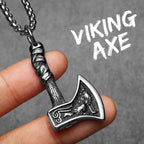 Viking Mythology Wolf Aex Men Necklaces Stainless Steel Pendant Chain Women Punk Fashion Jewelry New Accessories Gifts Wholesale