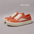 PENDRA Retro Flame Orange Low-Top Thick-Sole Lift Sneakers