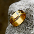 PENDRA Rune Gold Steel Ring