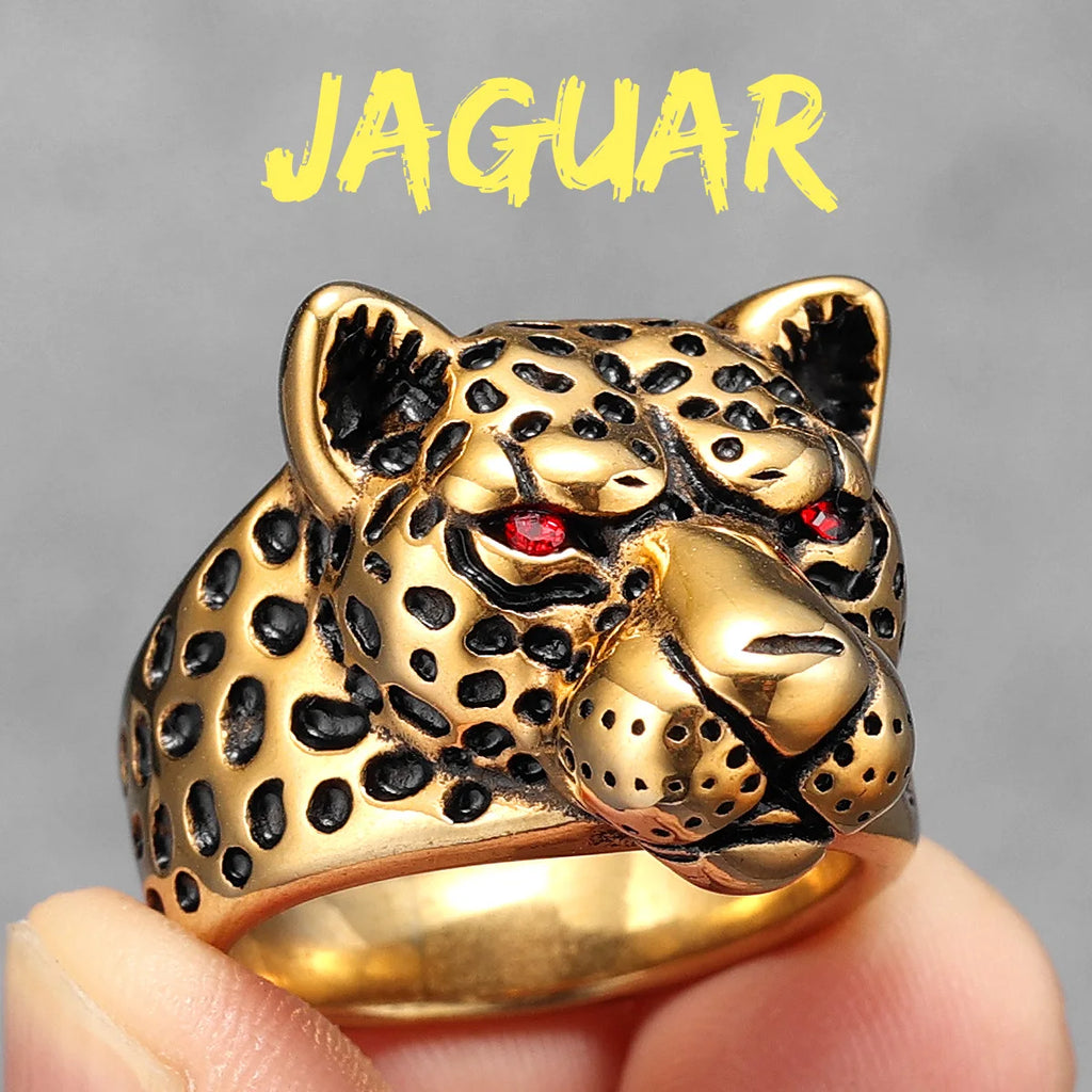 PENDRA Jaguar Leopard Animal Steel Ring