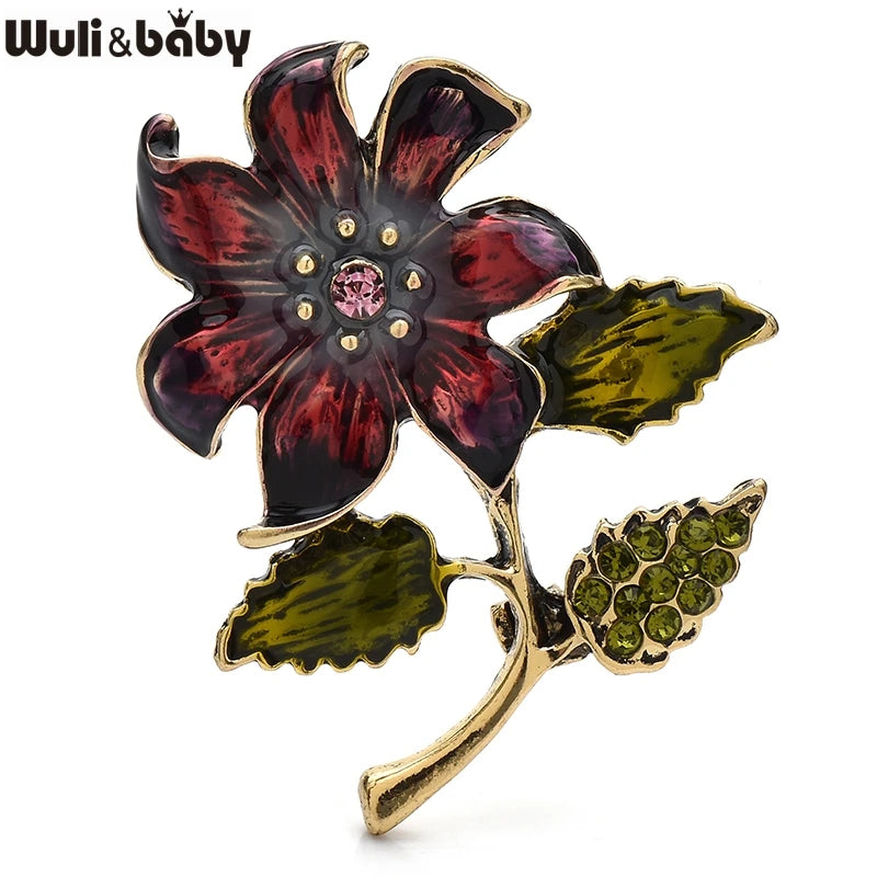 PENDRA Floravintage Vintage Enamel Flower Brooch