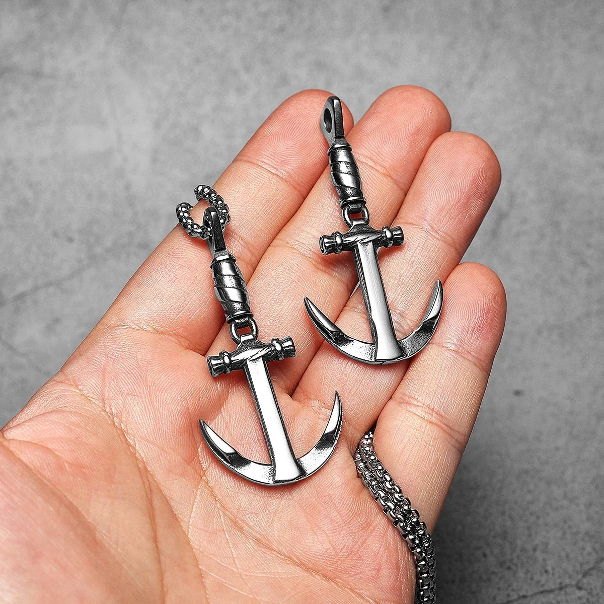 PENDRA Anchor Steel Necklace
