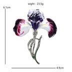 PENDRA Orchidia Enamel Rhinestone Orchid Brooch