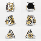 PENDRA Lucifer Satan Pentagram Steel Ring