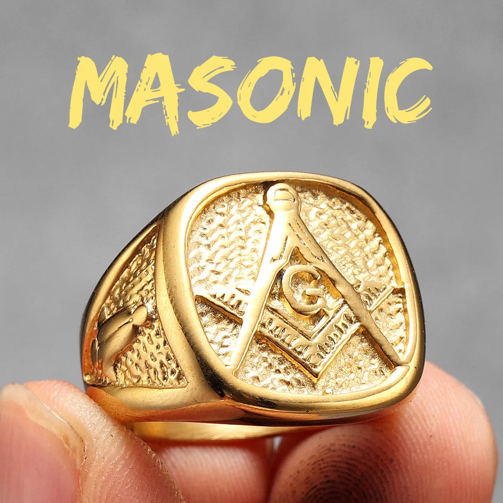 PENDRA Masonic Jewelry Punk Ring