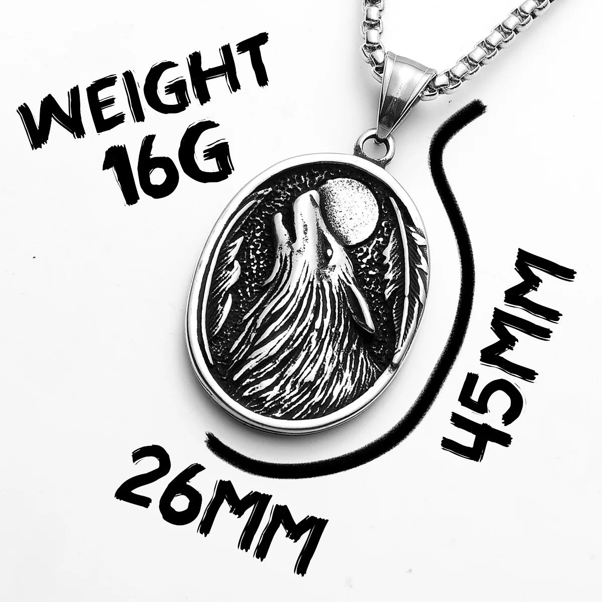Full Moon Wolf Compass Men Necklaces Stainless Steel Pendant Chain Women Punk Fashion Jewelry New In Accessories Gifts Wholesale