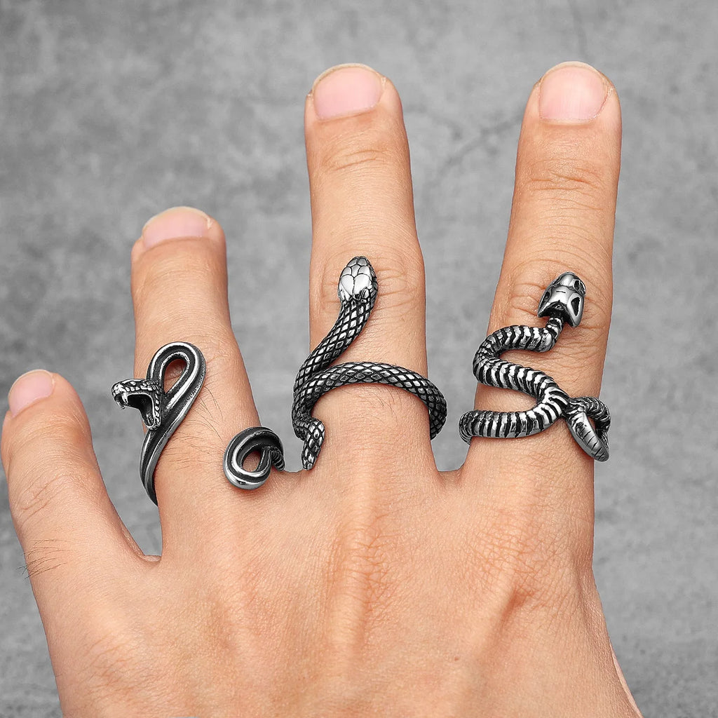 PENDRA Animal Snake Bone Steel Ring