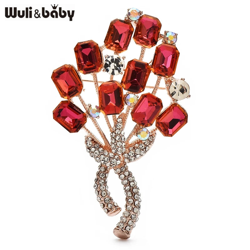 PENDRA Bouquetelle Crystal Flower Bouquet Brooch