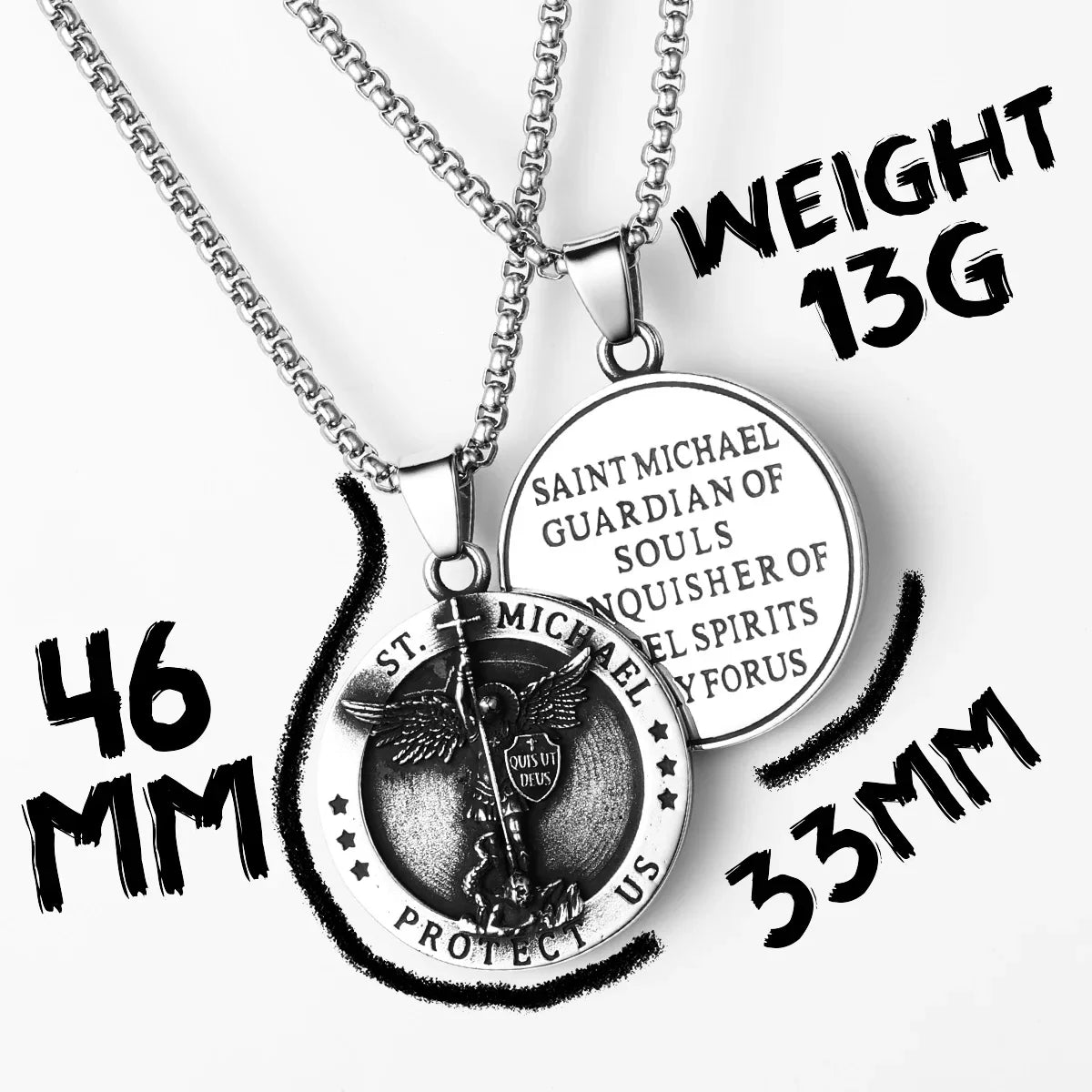 PENDRA St Michael Arch Steel Necklace