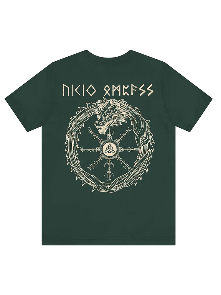 Valhalla Awaits Viking T-shirt Norse Mythology T-shirt Summer Outdoor Casual Men's T-shirt Street Fashion Men's Short Sleeve Top