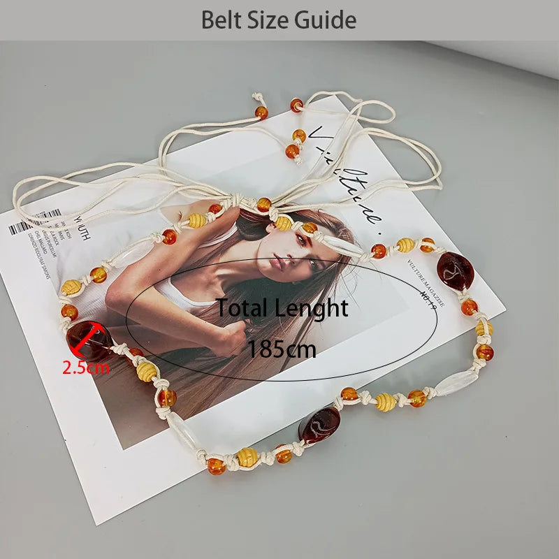 PENDRA Demiine Floral Boho Waist Chain Belt