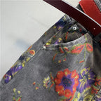 Spring Autumn European Ethnic Style Oversized Printed Jeans Retro Loose Ankle-Tied Harem Trousers Fashionable Denim Pants