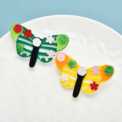 PENDRA Acrylic Cartoon Butterfly Brooch