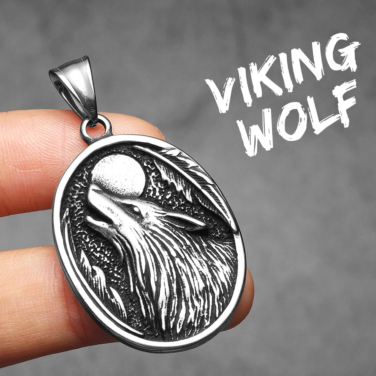 Full Moon Wolf Compass Men Necklaces Stainless Steel Pendant Chain Women Punk Fashion Jewelry New In Accessories Gifts Wholesale