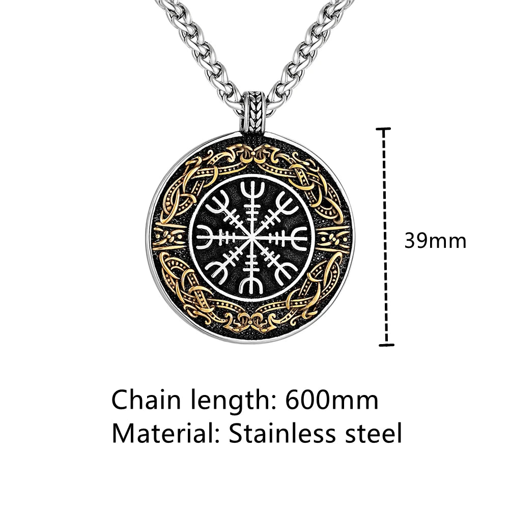 PENDRA Rune Compass Leather Necklace