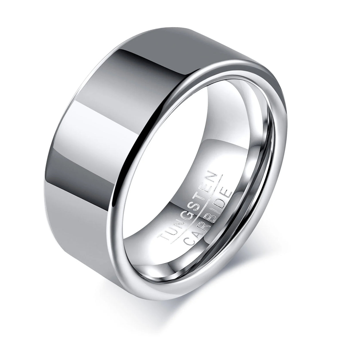 Basic 8mm Wedding Bands for Men, Male Classic Plain Tungsten Carbide Finger Band Ring Jewelry