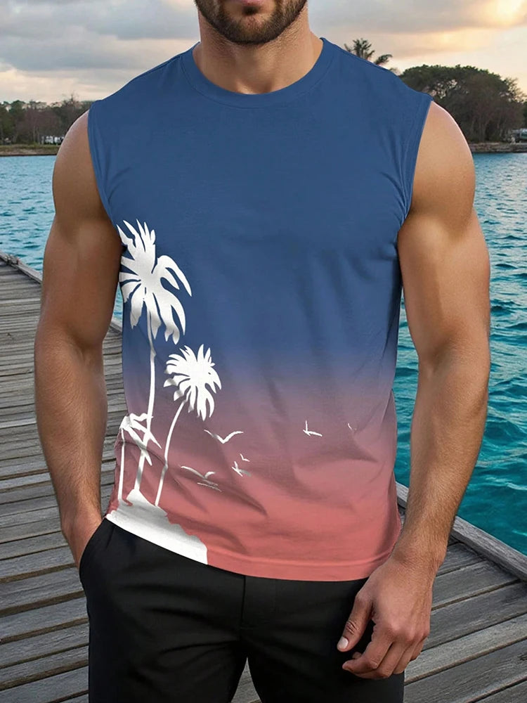 PENDRA Sports Sleeveless Hawaiian T-Shirt